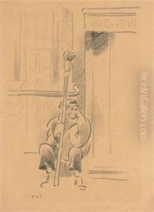 Seated Figure In A Street