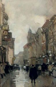 A rainy day on the Spuistraat, The Hague by Floris Arntzenius