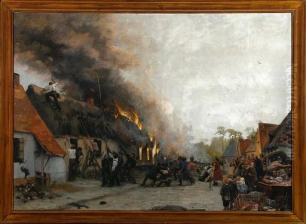 The Fire Is Loose. Signed. Dated 1893 - view 1