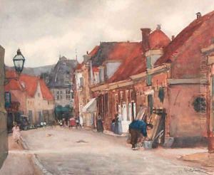 Townsfolk in a street, Hoorn