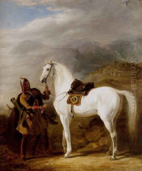 A Circassian chief preparing his stallion - view 1