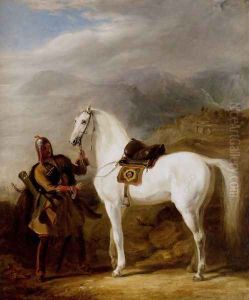 A Circassian chief preparing his stallion by Sir William Allan