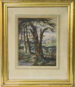 Landschap Met Kasteelruine by Augustus Taurel
