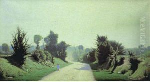 Paysage Avec Un Enfant Sur Un Chemin by Henri Taurel
