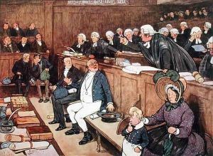 The Trial of Mr Pickwick (scene from 'Pickwick Papers') by Cecil Charles Aldin
