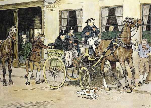 The Pickwickians start from the Bull Hotel at Rochester - view 1