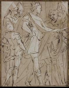 Scene De L'histoire Ancienne Avec Un Roi Dans Uncortege Scene De L'histoire Ancienne Avec Un Roi Dans Uncortege