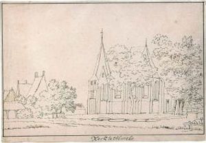 View Of The Church At Almelo by Hendrick Tavenier