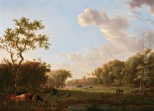 Jachtpartij In Boomrijk Landschap