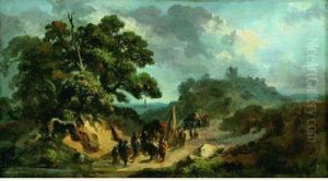 Paysage Avec Un Convoi Militaire