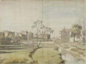 Houses On The Outskirts Of A Town by William Taverner