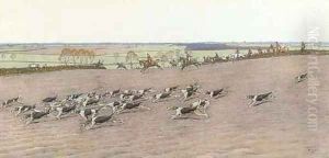 Across ploughed fields by Cecil Charles Aldin