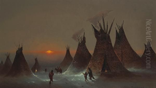Sioux Camp In Winter - view 1