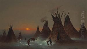 Sioux Camp In Winter