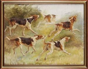 Etude De Chiens by Paul Tavernier