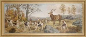 Hallali De Cerf En Foret De Fontainebleau