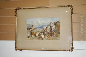 A Figurative Scottish Highland Scene by John Frederick Tayler