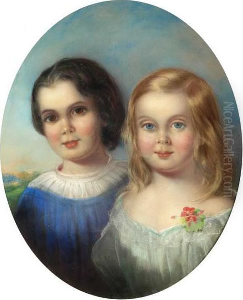 Retrato De Uma Menina E Um Menino - view 1
