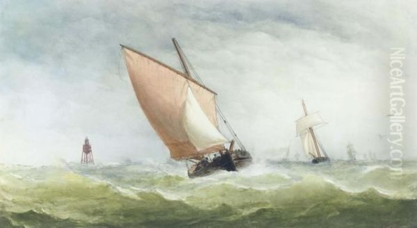 Shipping In A Stiff Breeze Off A Cardinal Buoy - view 1