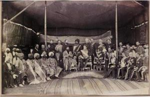 Richard Southwell Bourke, 6th Earl Of Mayo With Sher Ali Khan, Amir Of Afghanistan, In Durbar At Ambala, March 1869 by Clarence C. Taylor