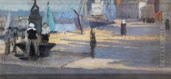 On The Quayside, Brittany - view 1