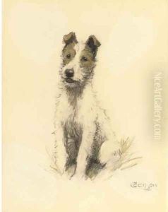A wire haired fox terrier by Cecil Charles Aldin