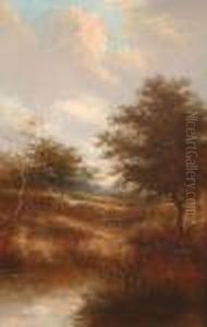 River Landscape With Figure Fishing River Landscape With Figure Fishing