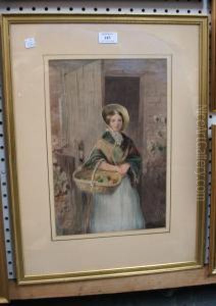 Three-quarter Length Portrait Of A Young Lady Wearing A Straw Bonnet - view 1