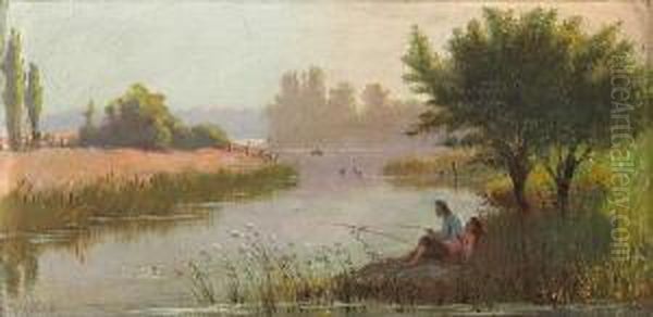 Boys Fishing On A Summer Day - view 1