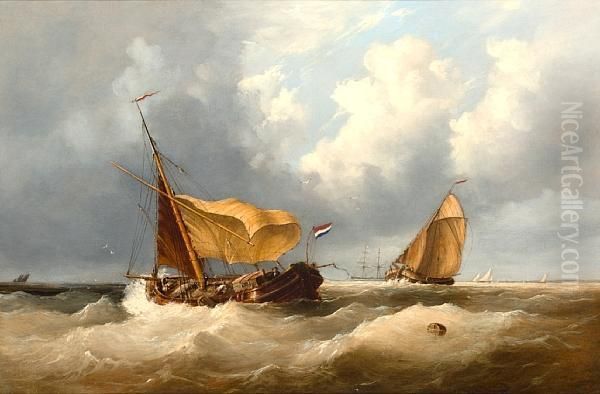 Dutch Fishermen At Sea - view 1
