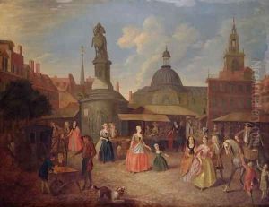 View of Stocks Market, City of London by Joseph van Aken
