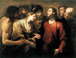 Christ and the Woman taken in Adultery by Gioacchino Assereto