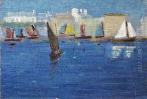 Boats At Concarneau by Samuel Connolly Taylor