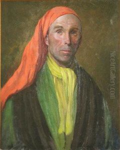 Man With Red Head Scarf"