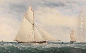A Big Cutter Racing Off The South Coast