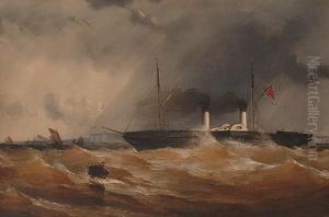A Paddlesteamer Off The South Coast. A Paddlesteamer Off The South Coast.