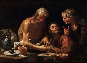 Isaac Blessing Jacob by Gioacchino Assereto