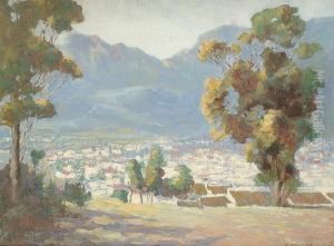 Town With Mountains Beyond, South Africa by Sydney Taylor