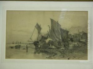 Hastings, Beached Fishing Smacks by Lizzie S.D. Taylor,