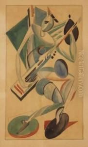 Personnage Du Ballet Islamey Jouant D'un Instrument A Cordes by Serge Tchekhov