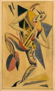 Personnage Du Ballet Islamey Jouant D'un Saxophone by Serge Tchekhov