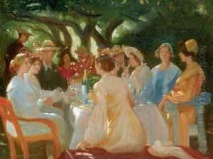 Actors Lunch, Skagen (Skuespillerfrokost) by Michael Peter Ancher