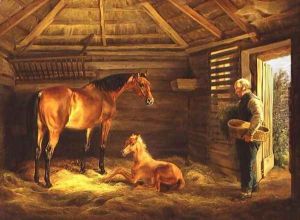 English Mare With Her Foals 1833 by Adam Albrecht