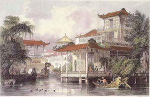 Home of a Chinese Merchant near Canton, from 'China in a Series of Views' by Thomas Allom