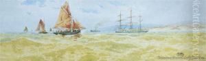 Shipping In The Channel by Henri Tebbitt