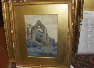 Figure In An Abbey Ruins by Arthur Kemp Tebby