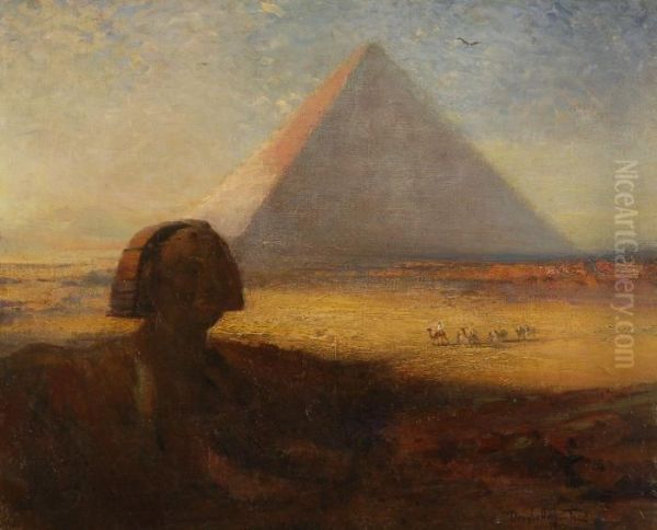 Caravan Under Great Pyramid And Sphinx - view 1