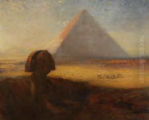 Caravan Under Great Pyramid And Sphinx