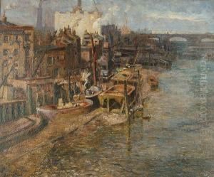 A View Of The Thames From Bankside by Henry Samuel Teed