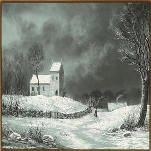 Winterlandscape With A Village Church - view 1